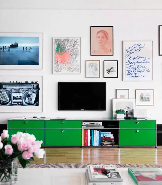 Rack com painel para tv verde
